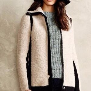 Anthropologie Sparrow Wool Blend Jacket Size Small Cardigan Mohair Zip-up
